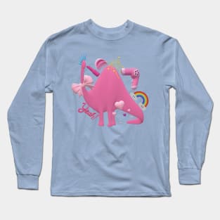 Valentines Dinosaur - Please accept my love Long Sleeve T-Shirt